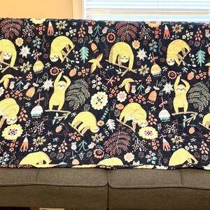 Slooth Handmade Quilted Blanket, 49” X 61”  Reverse Side